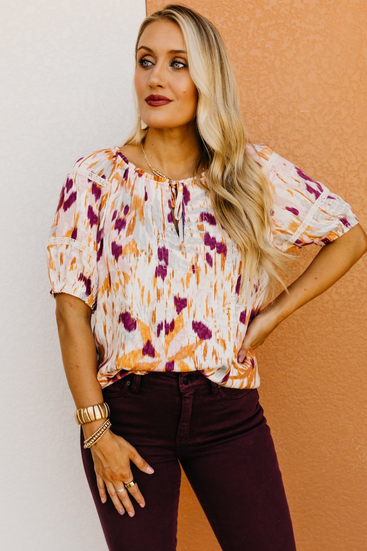 LoveStitch | The Claudia Crochet Trim Blouse