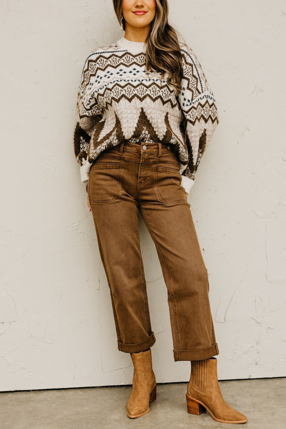 Flying Monkey | High Rise Slim Wide Leg Tab Denim