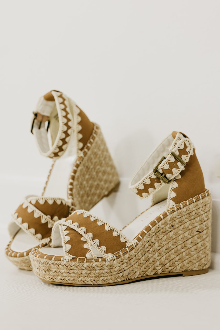 The Essie Embroidered Strap Espadrille Wedge Sandal