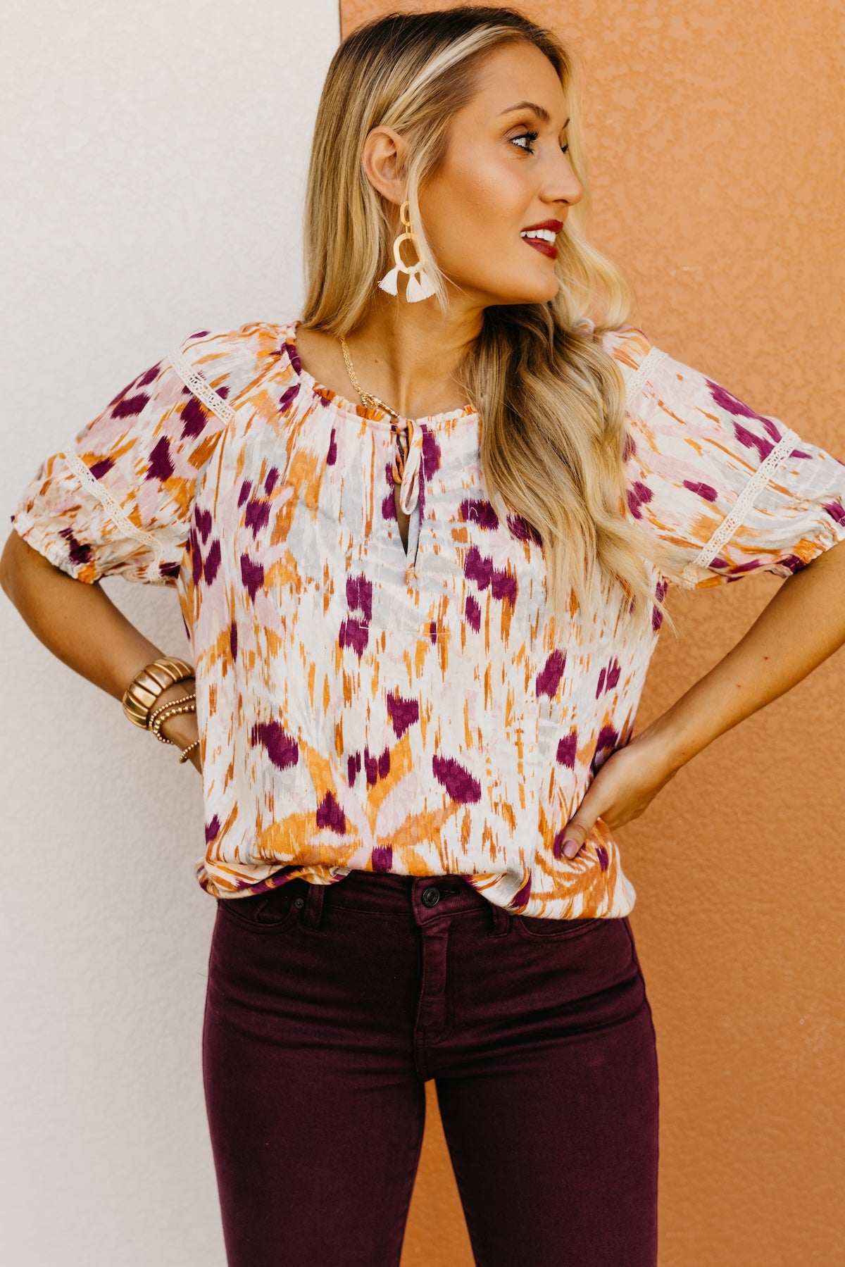 LoveStitch | The Claudia Crochet Trim Blouse
