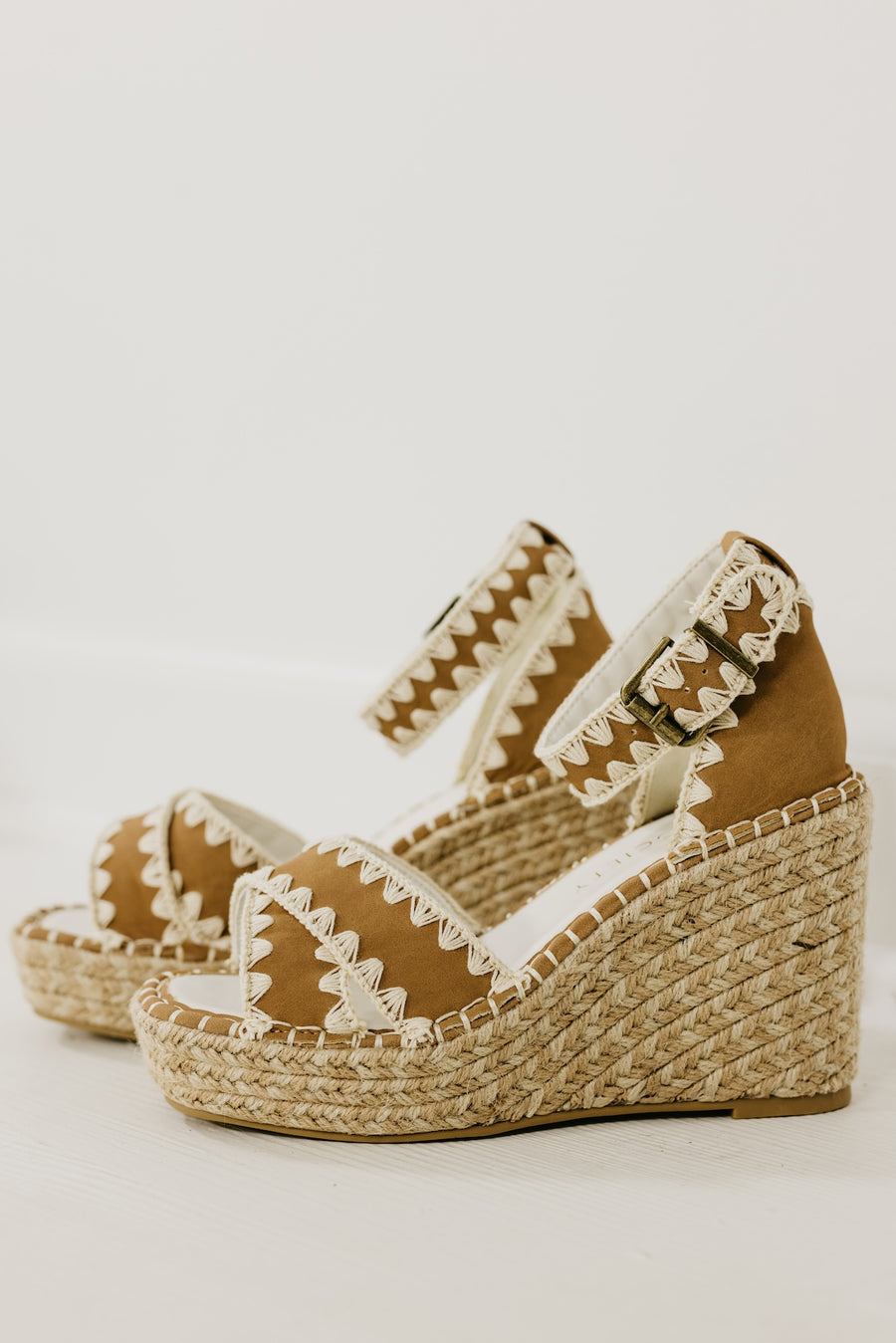 The Essie Embroidered Strap Espadrille Wedge Sandal