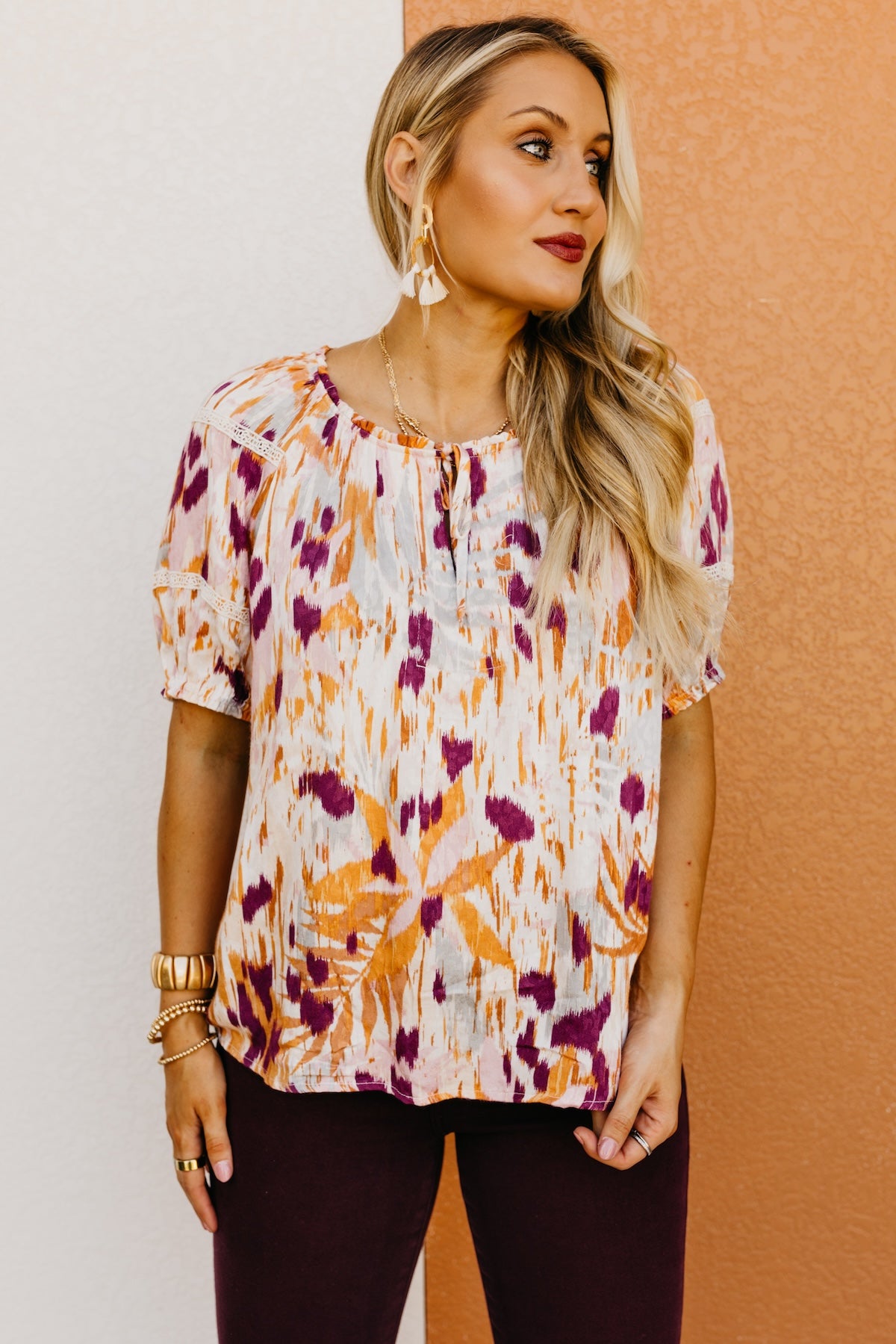 LoveStitch | The Claudia Crochet Trim Blouse