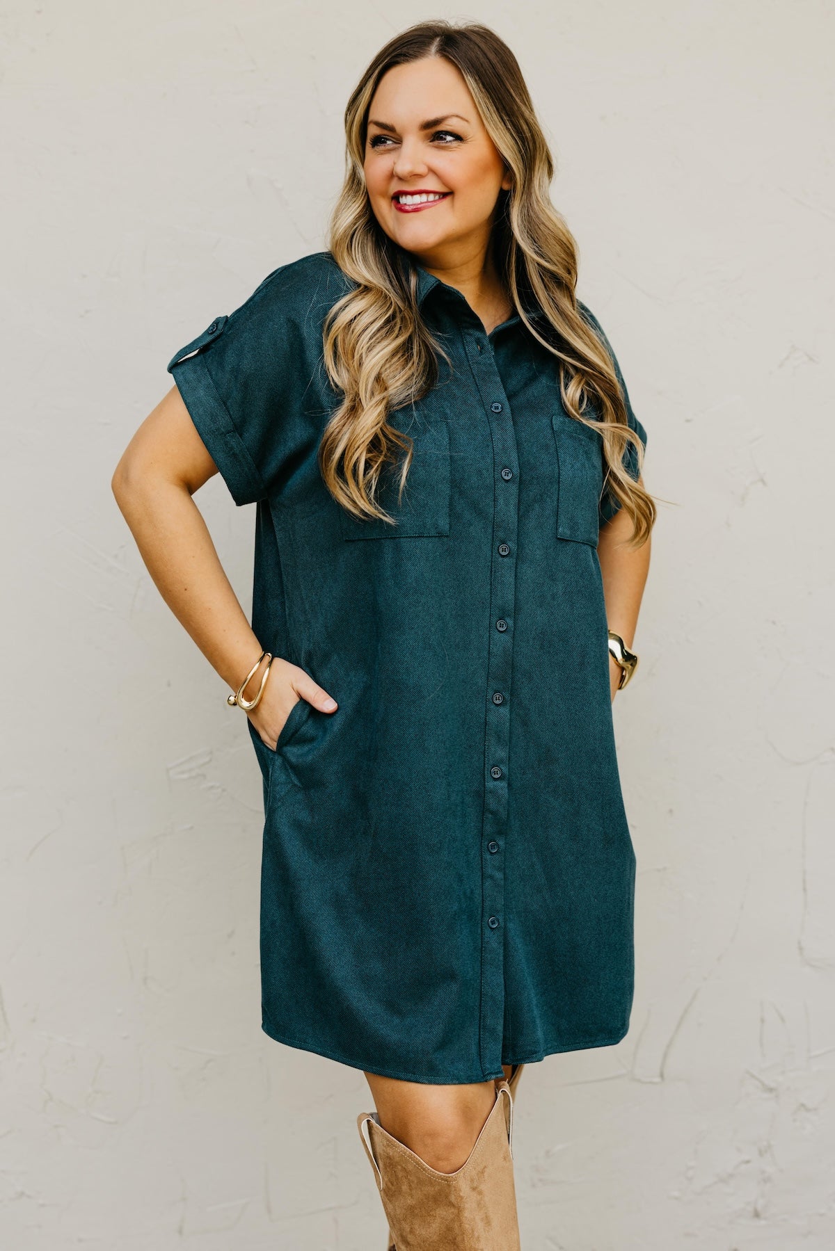 The Vanessa Button Down Felt Dress