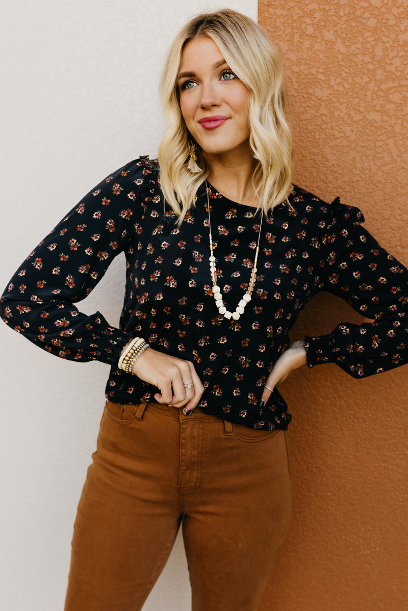 The Renee Floral Woven Ruffle Blouse