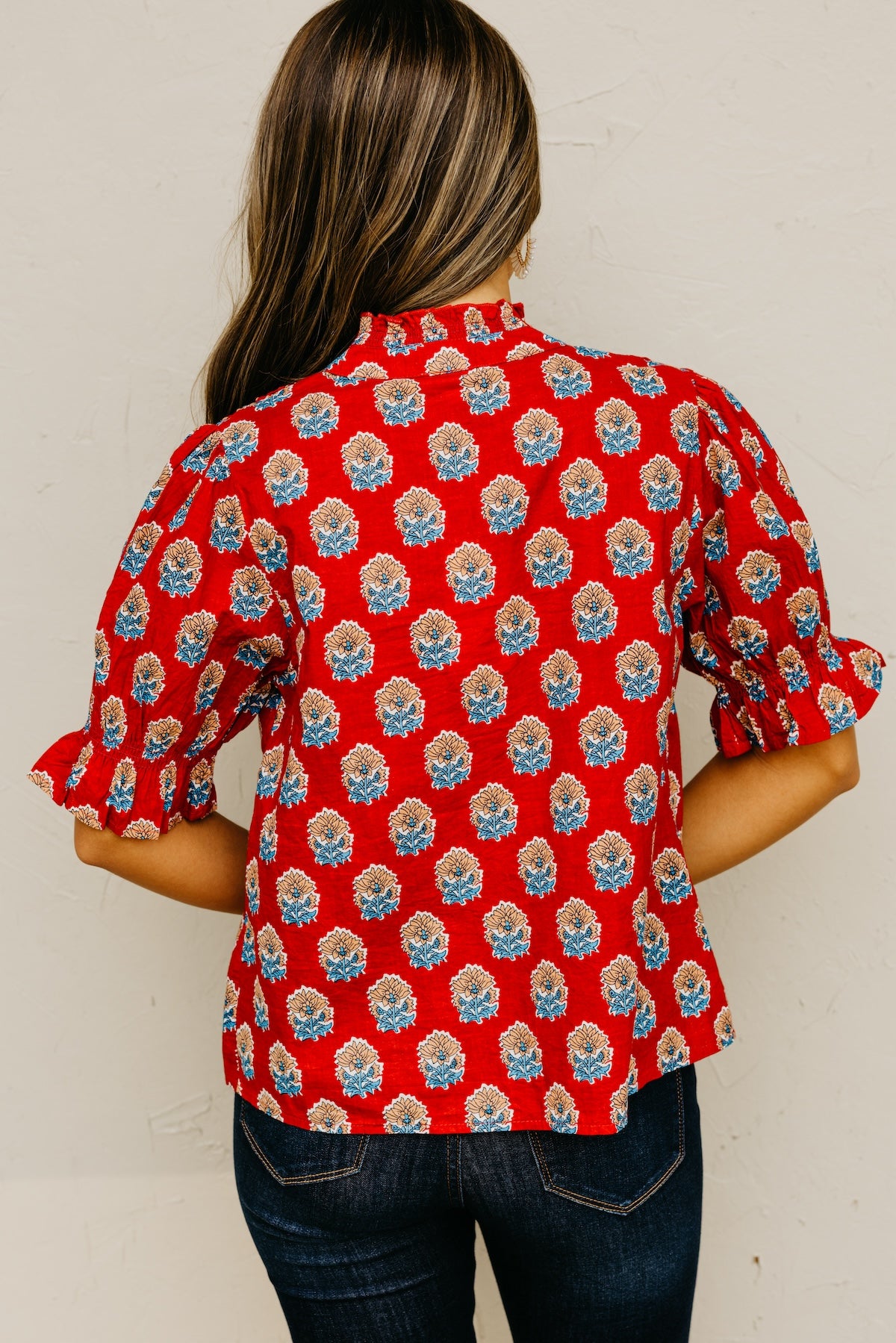 The Mara Button Up Print Top