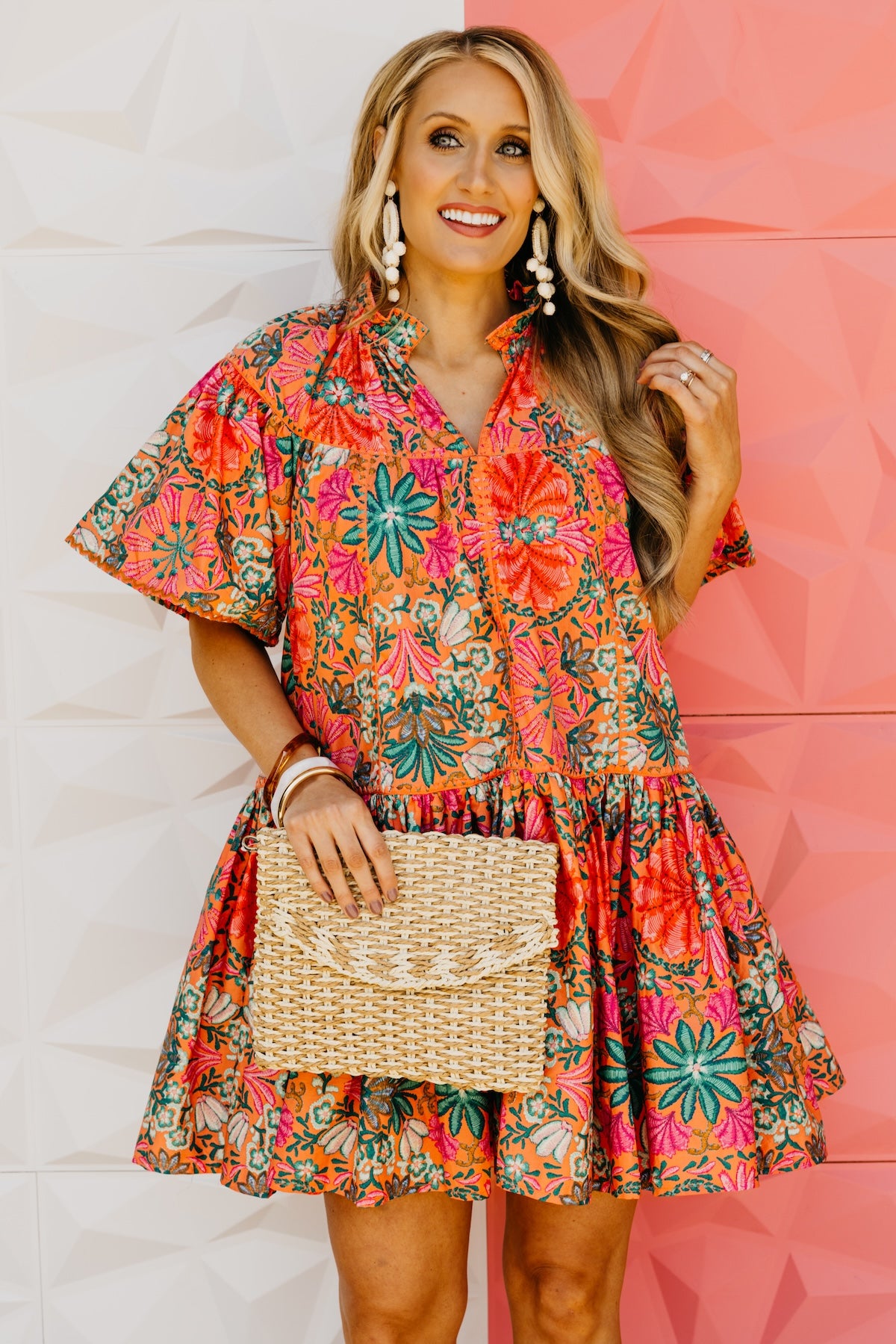 The Alicia Floral Embroidered Mini Dress