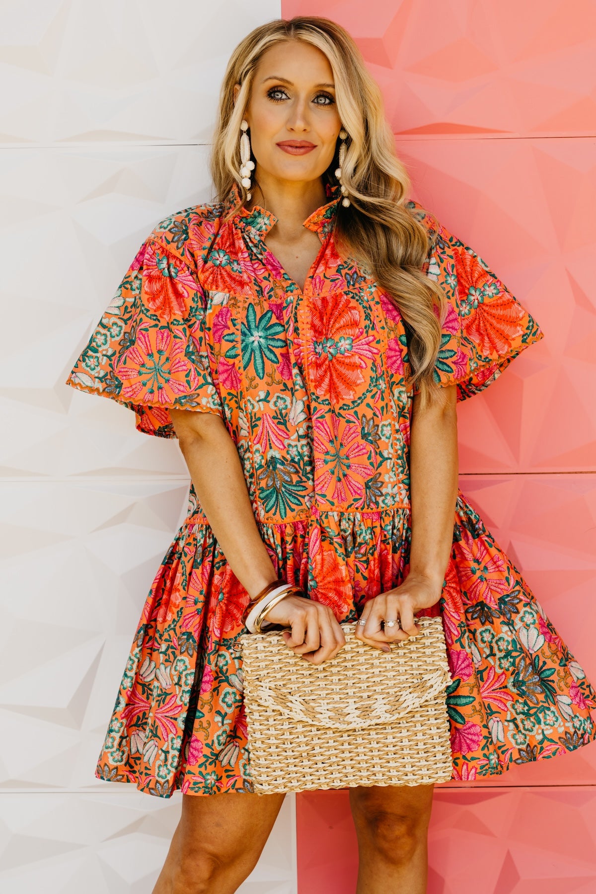 The Alicia Floral Embroidered Mini Dress