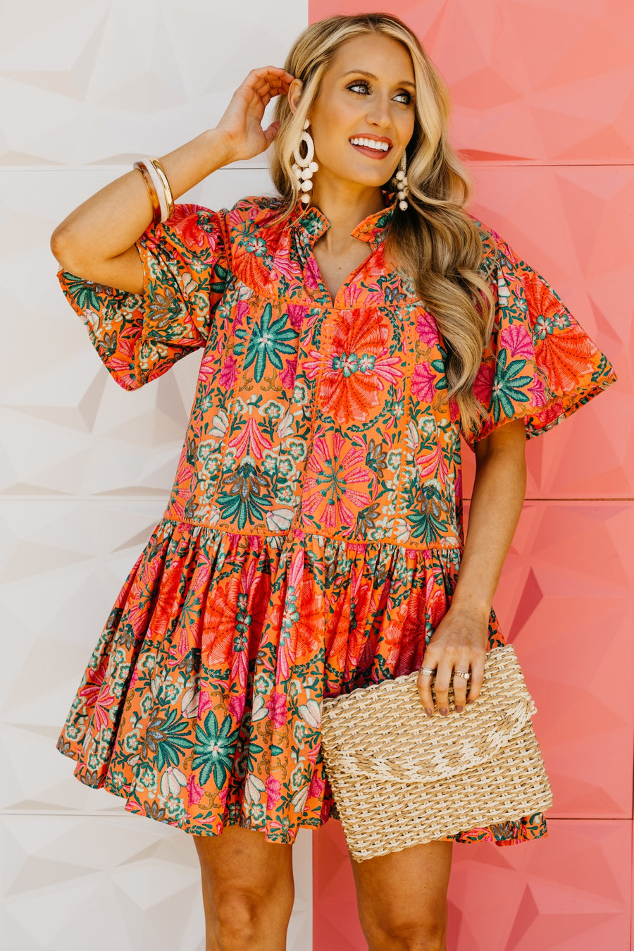 The Alicia Floral Embroidered Mini Dress