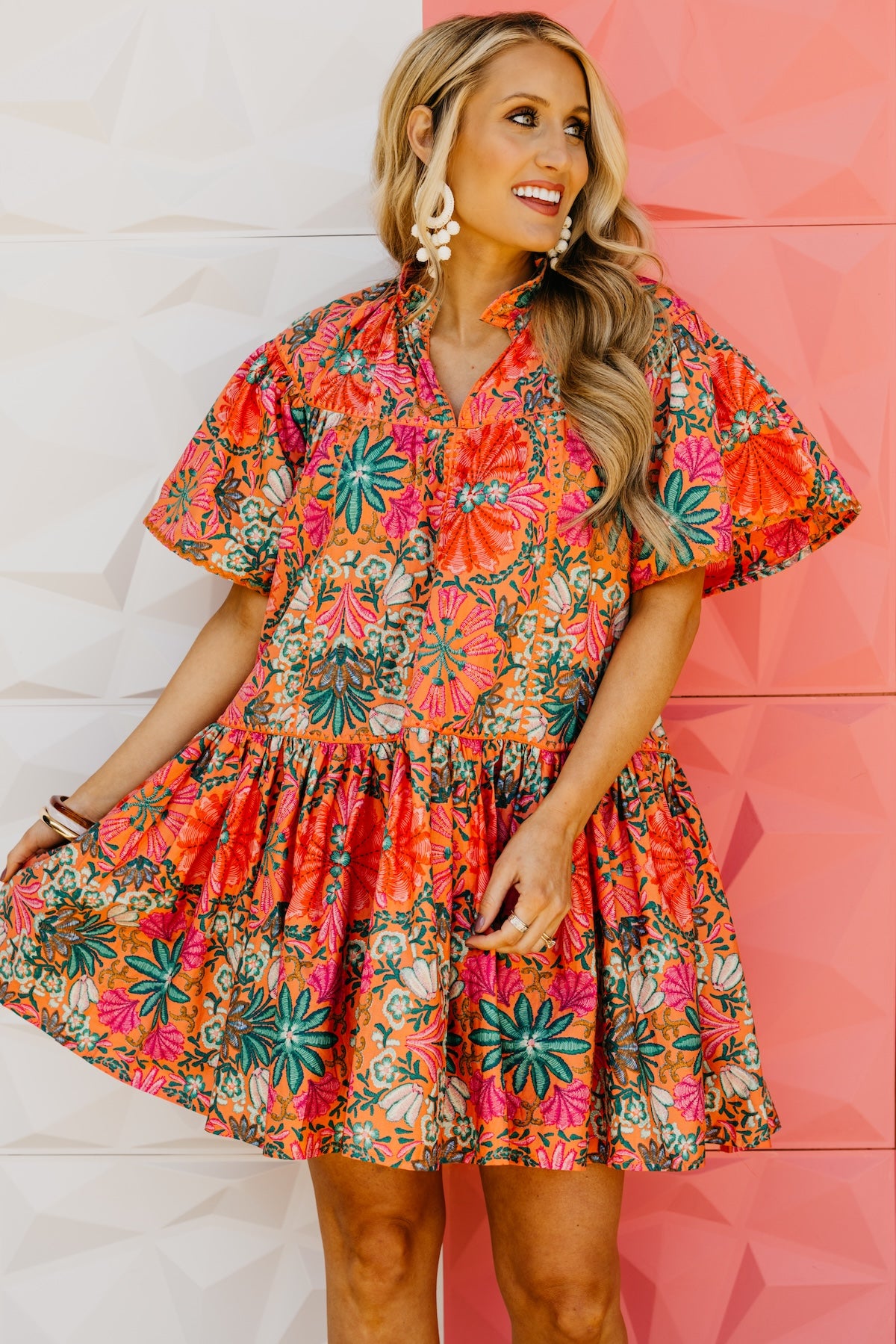 The Alicia Floral Embroidered Mini Dress