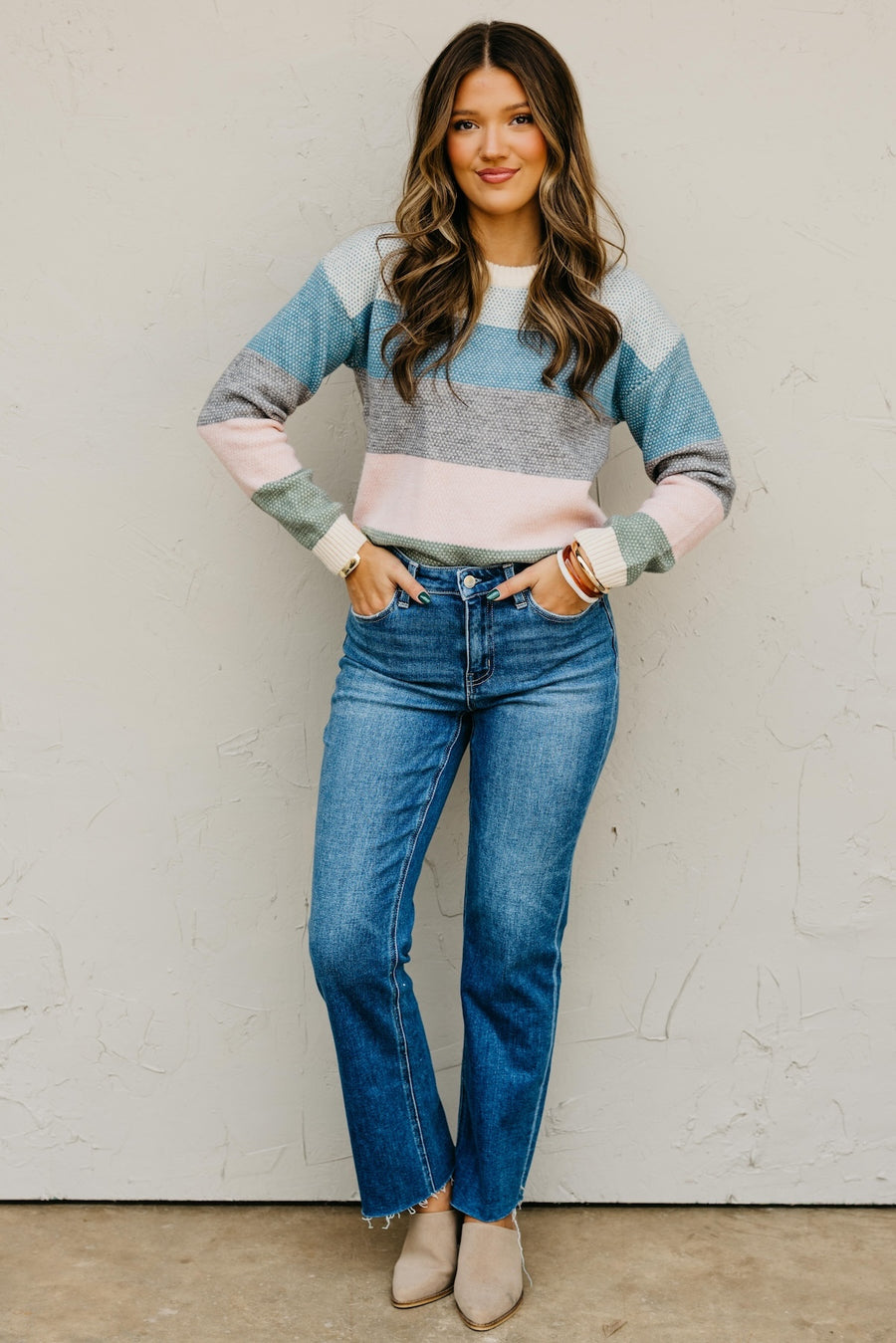 The Lowrey Color Block Crew Neck Sweater