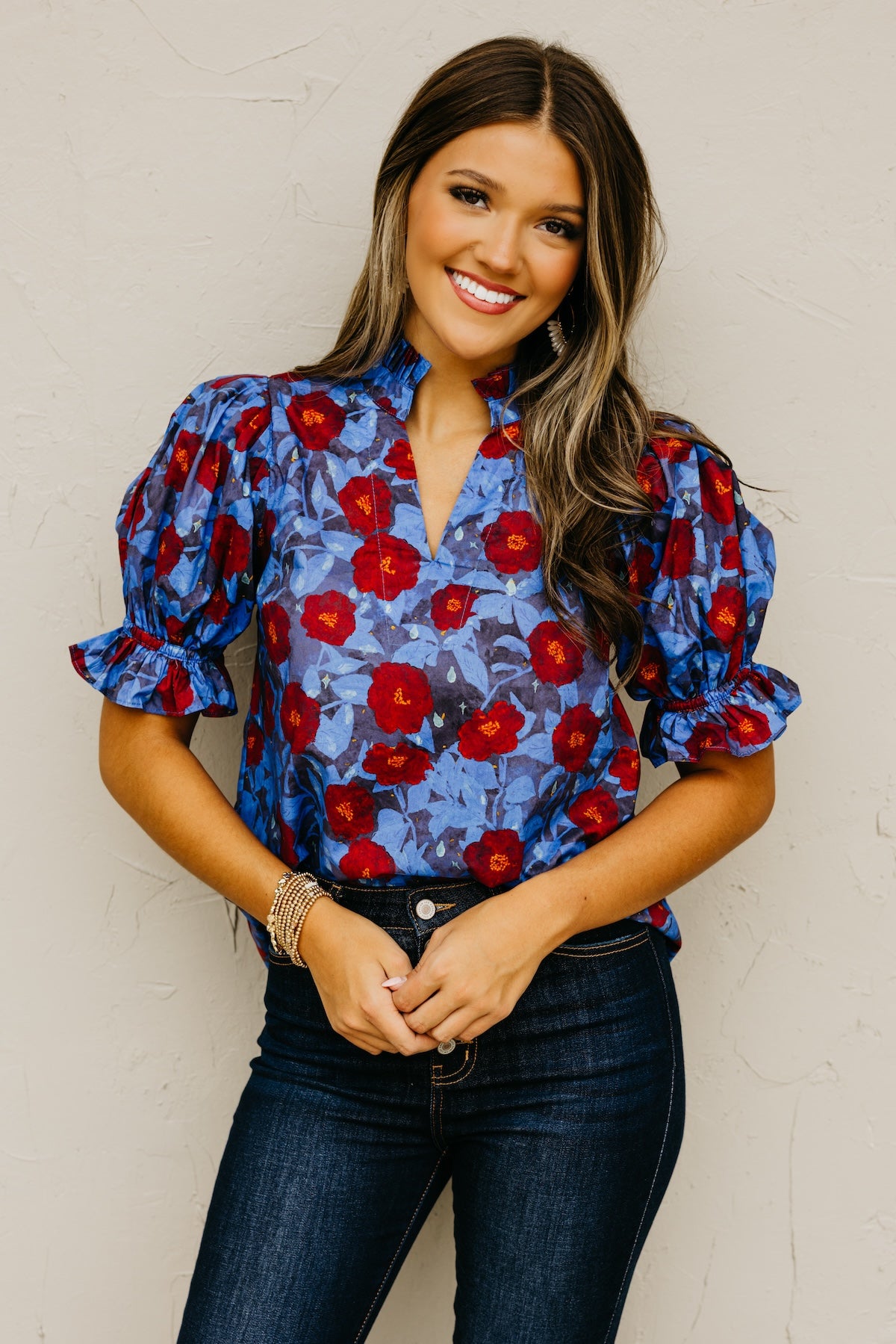 The Marissa Woven Floral Top