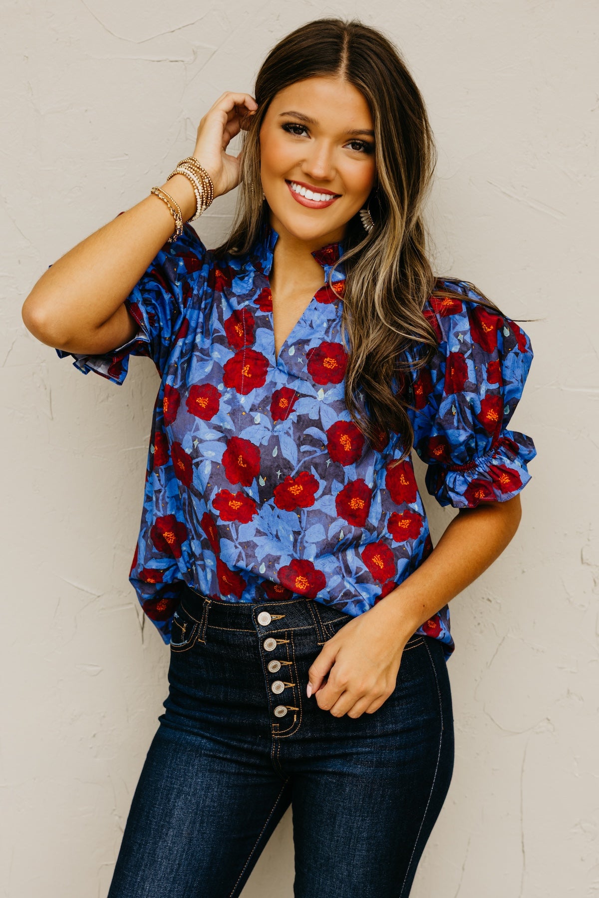The Marissa Woven Floral Top