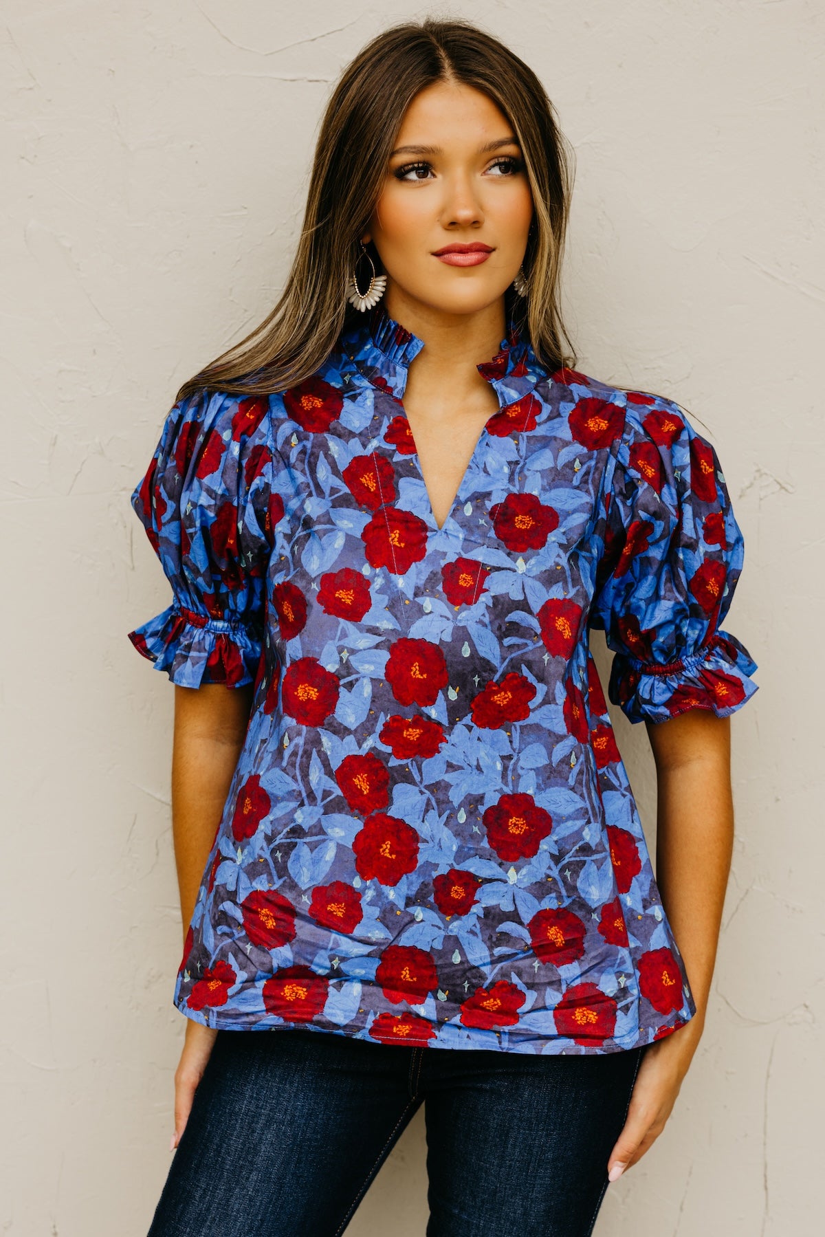 The Marissa Woven Floral Top