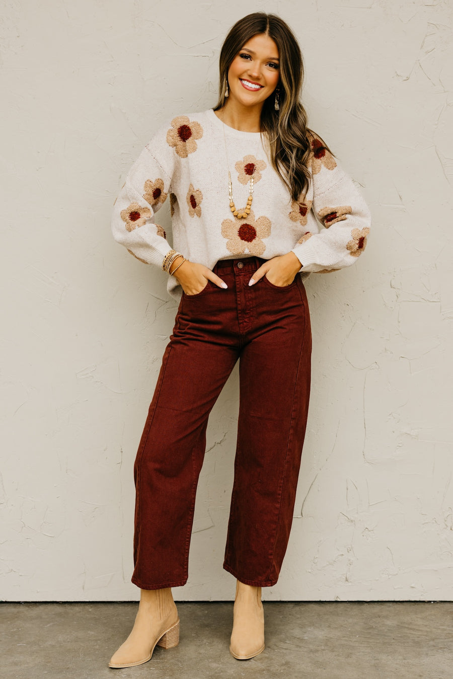 The Roselyn Raised Floral Sweater