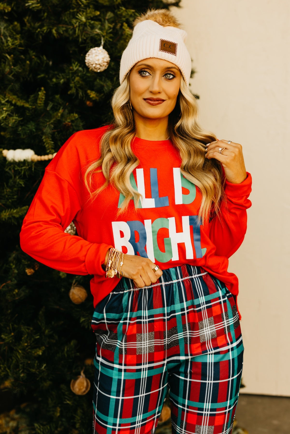 The All Is Bright Plaid Pajama Set