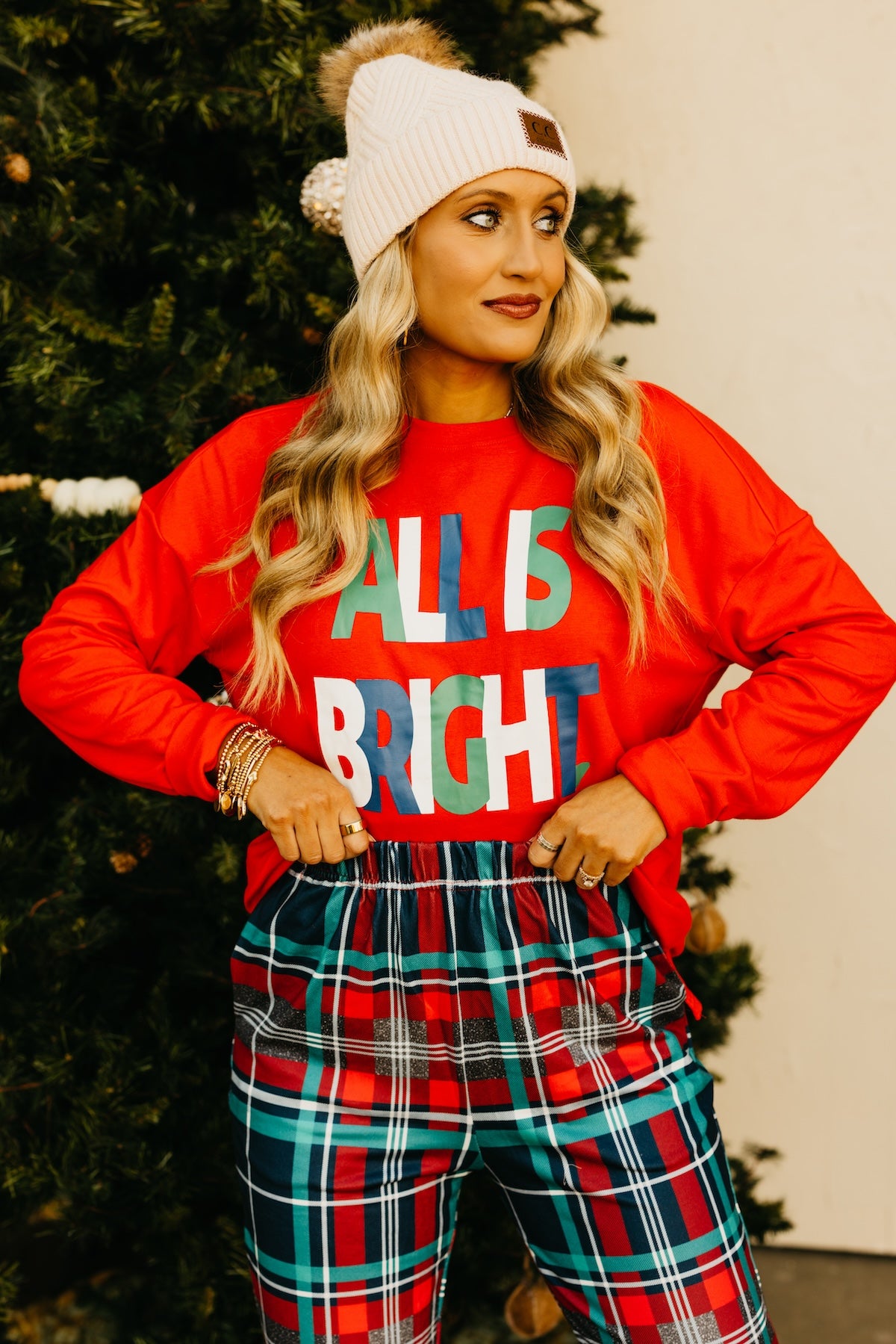The All Is Bright Plaid Pajama Set