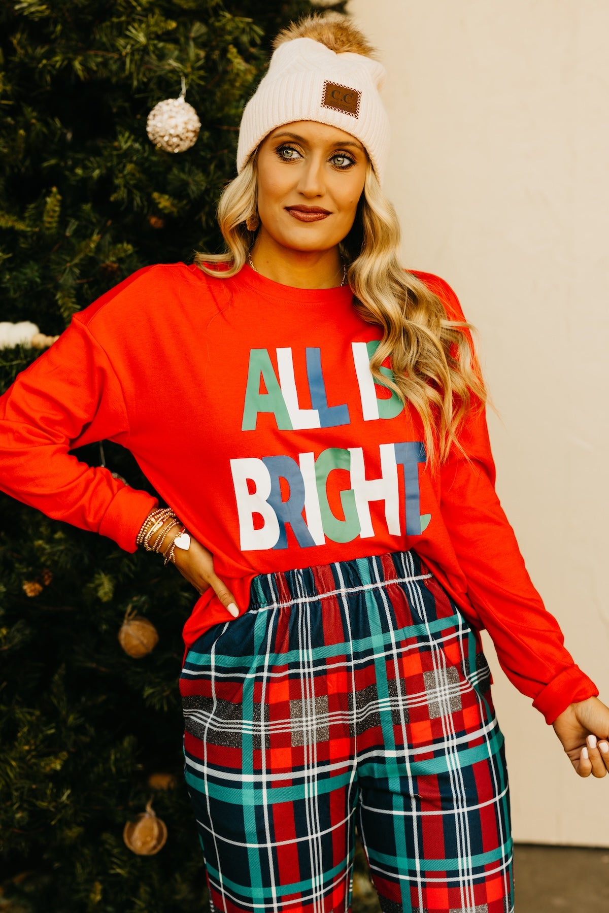 The All Is Bright Plaid Pajama Set