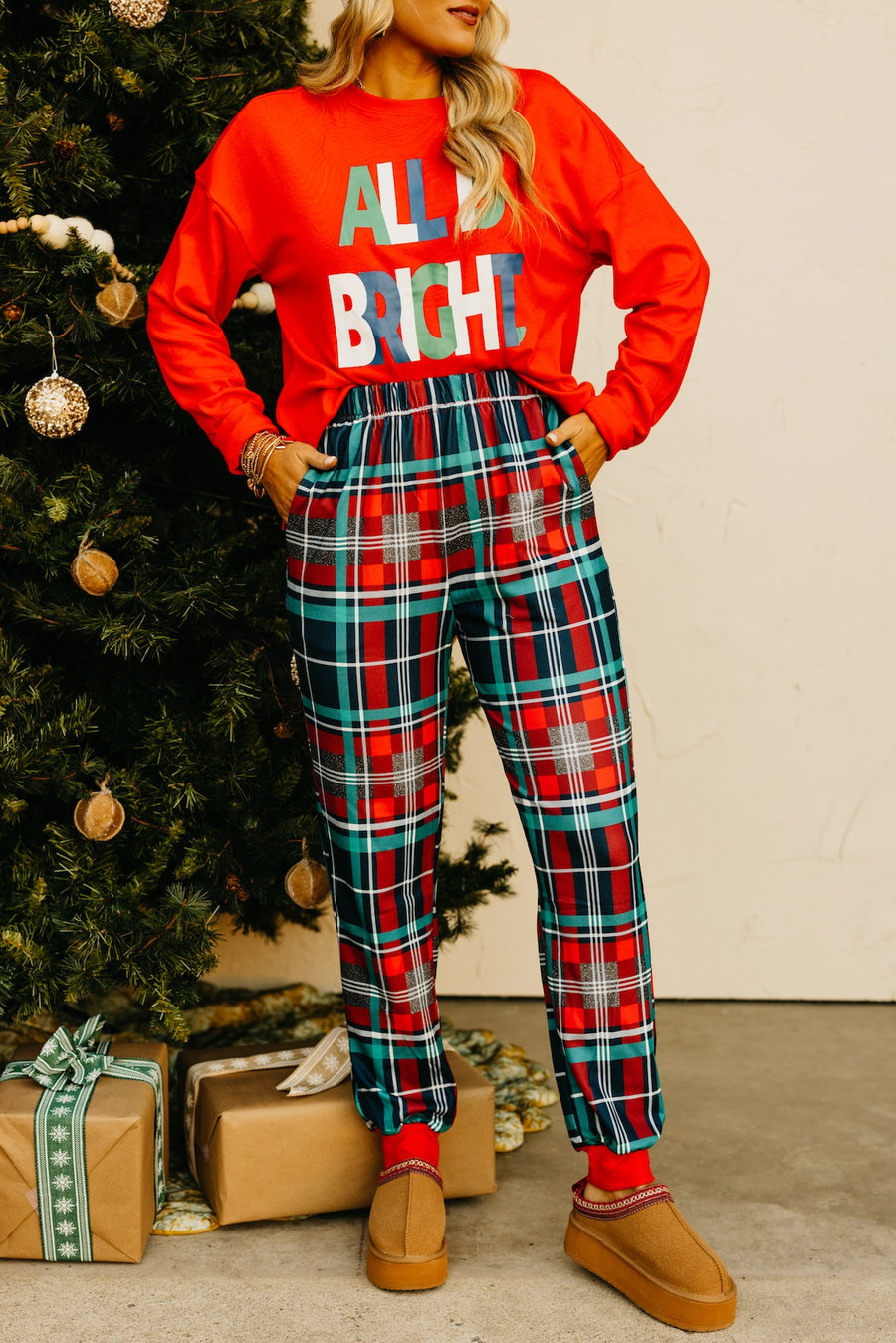 The All Is Bright Plaid Pajama Set