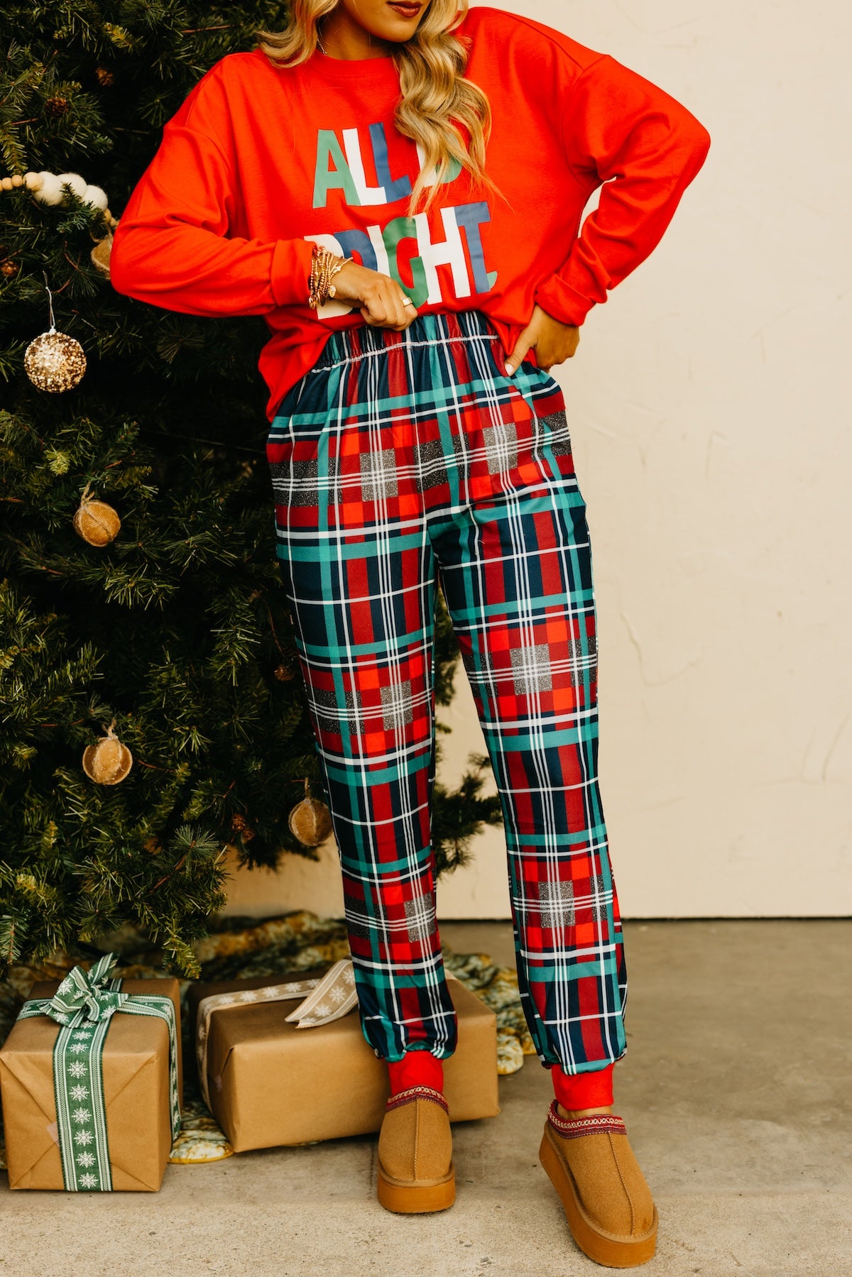 The All Is Bright Plaid Pajama Set