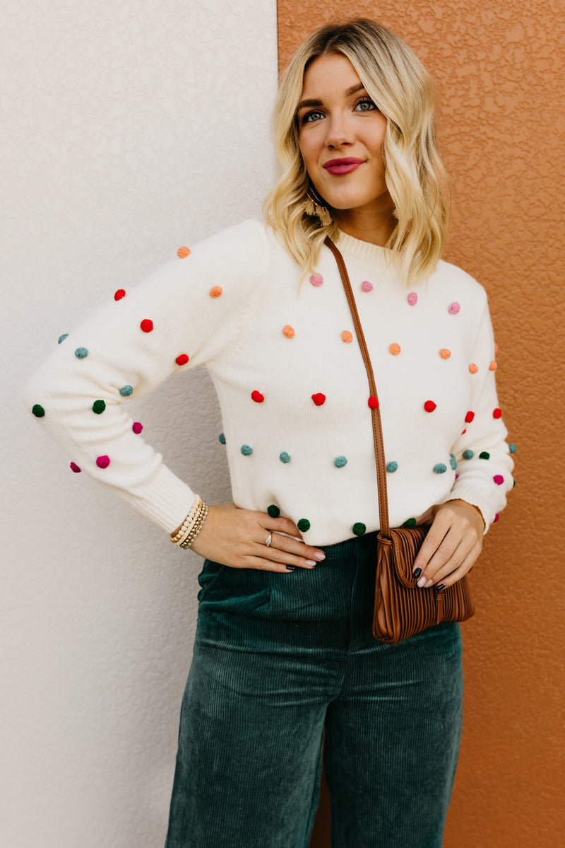 The Analia Gumdrop Pom Sweater