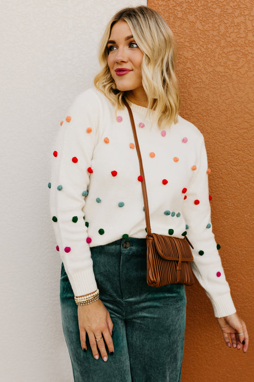 The Analia Gumdrop Pom Sweater