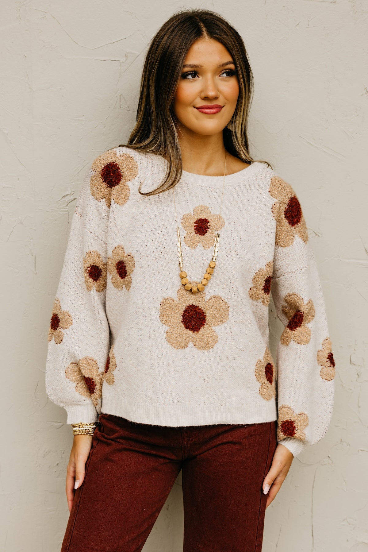 The Roselyn Raised Floral Sweater