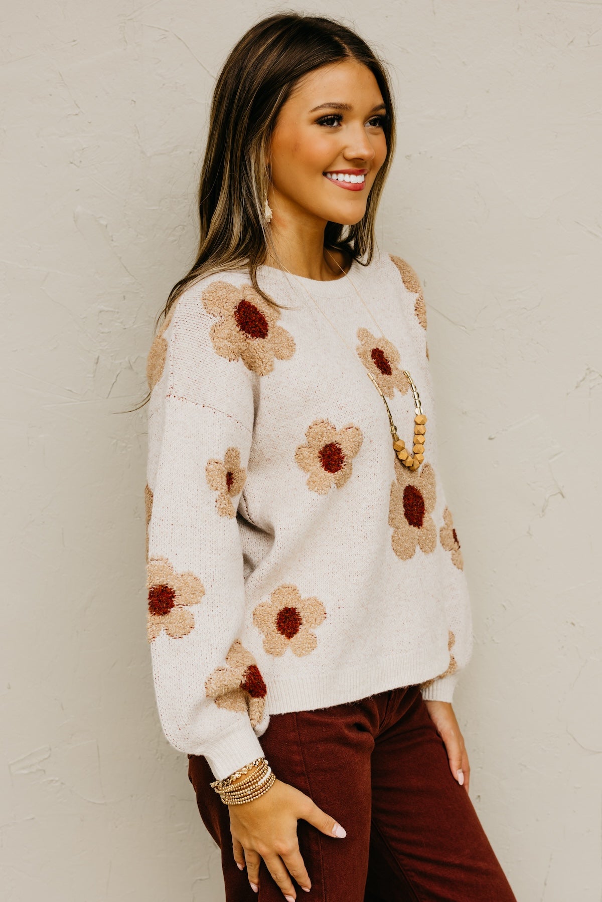 The Roselyn Raised Floral Sweater