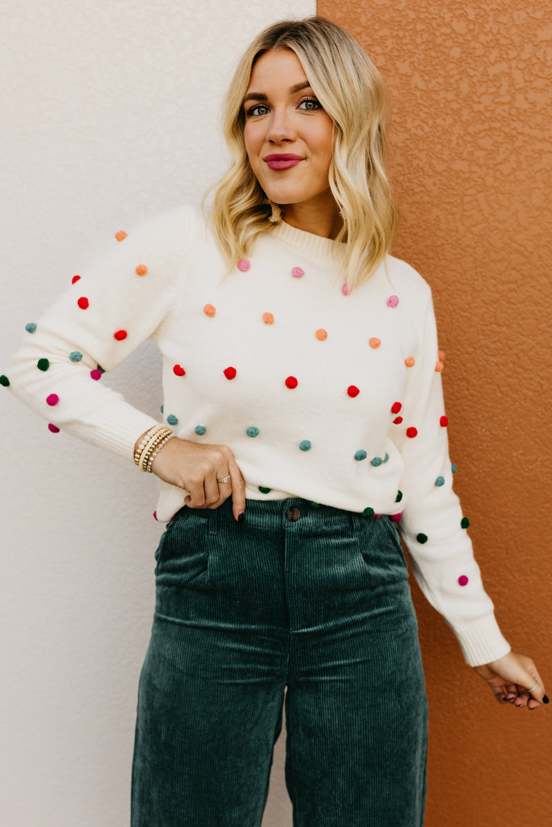 The Analia Gumdrop Pom Sweater