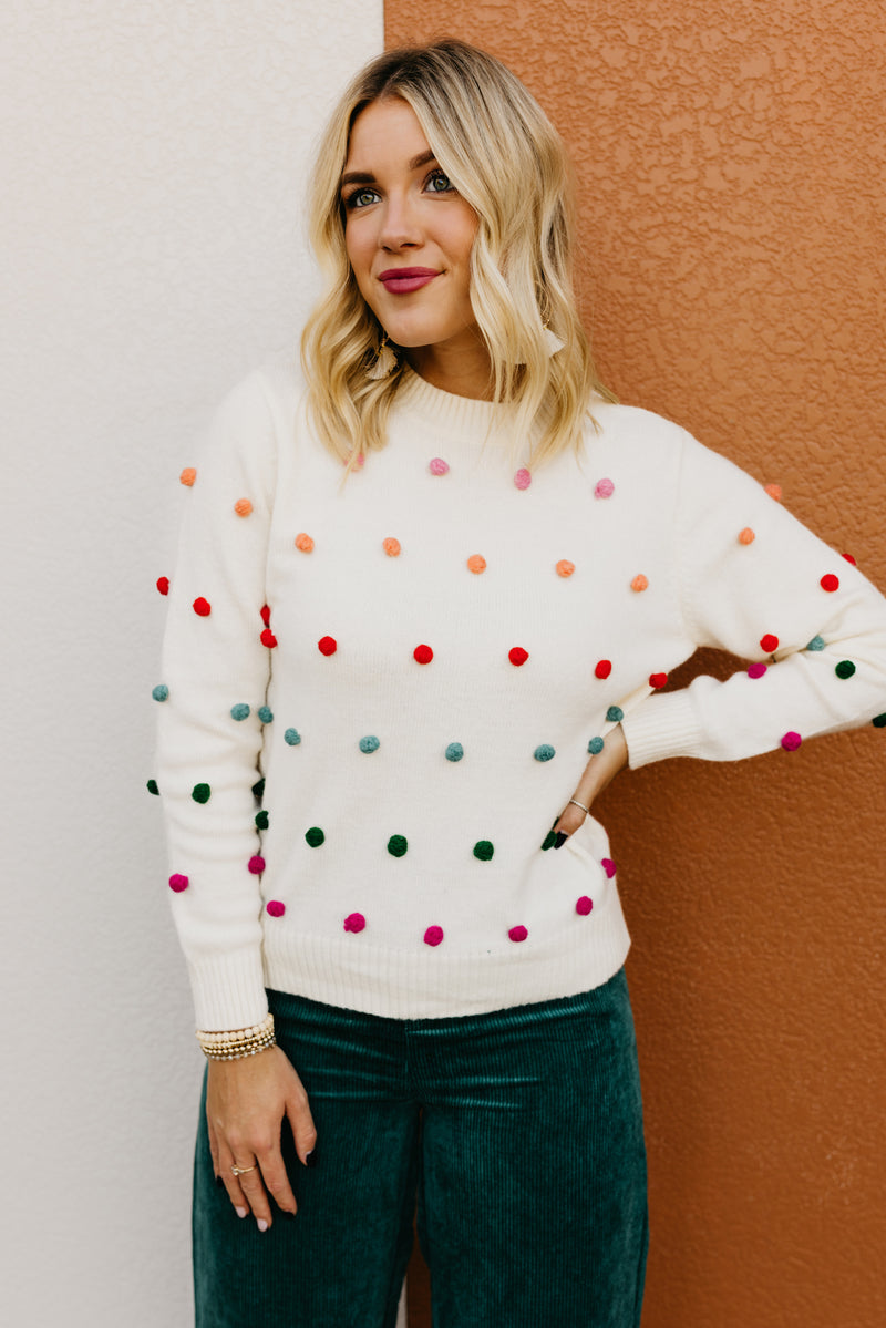 The Analia Gumdrop Pom Sweater