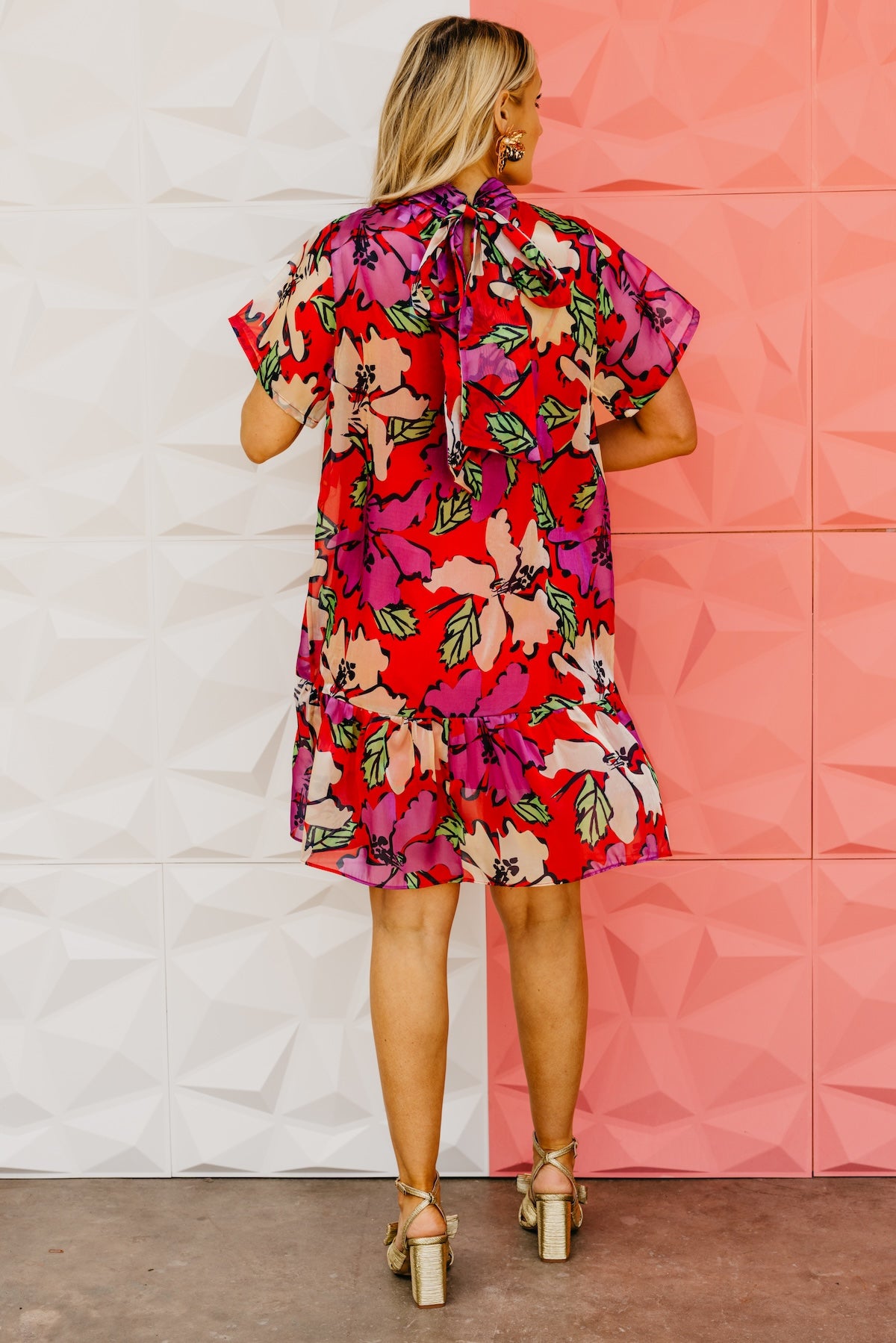 The Jonella Floral Tie Mini Dress