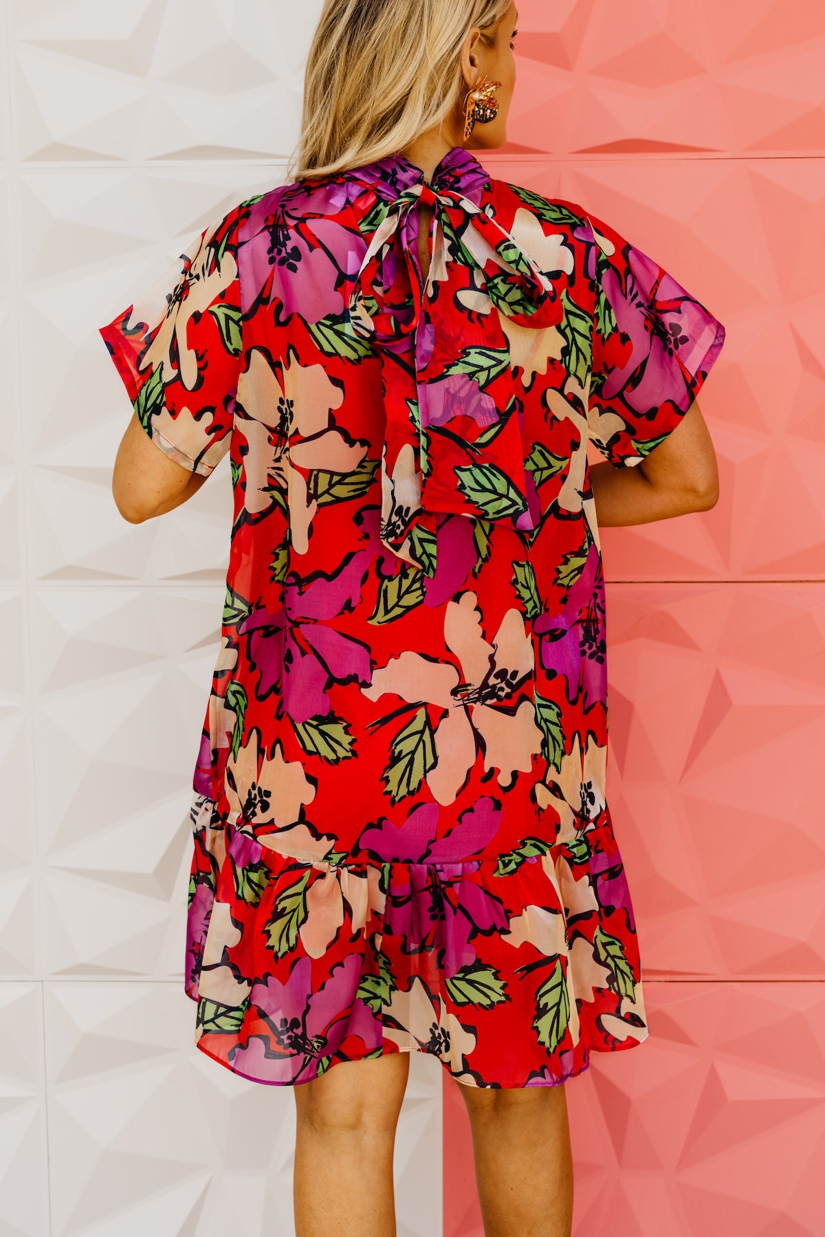 The Jonella Floral Tie Mini Dress
