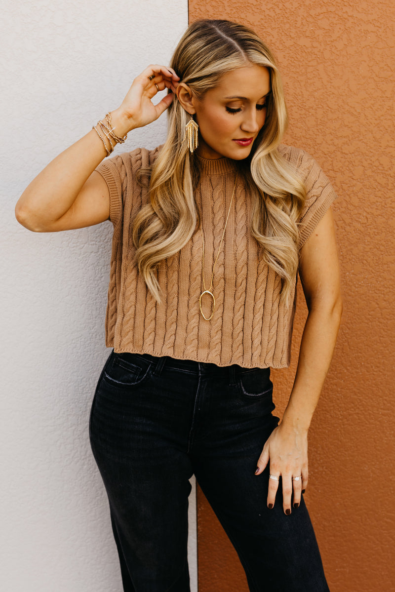 The Carla Sleeveless Cable Sweater