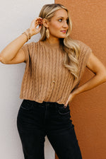 The Carla Sleeveless Cable Sweater