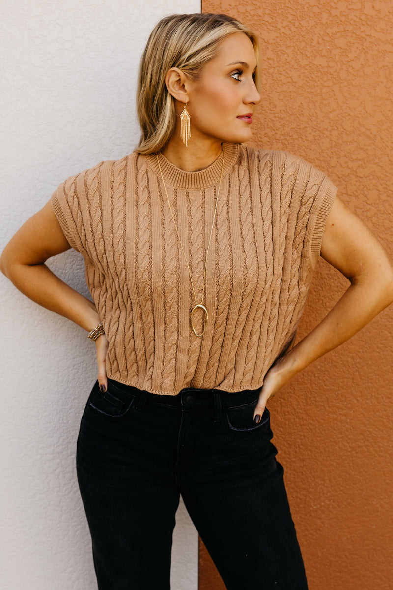 The Carla Sleeveless Cable Sweater