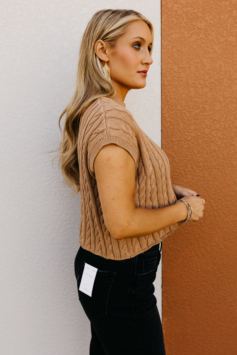 The Carla Sleeveless Cable Sweater