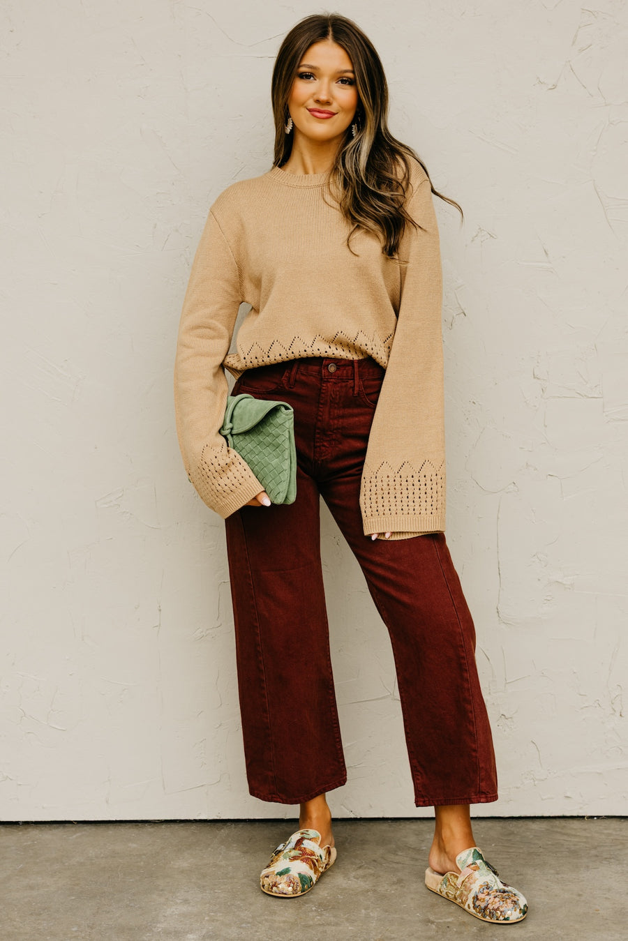 The Izzy Eyelet Trim Sweater