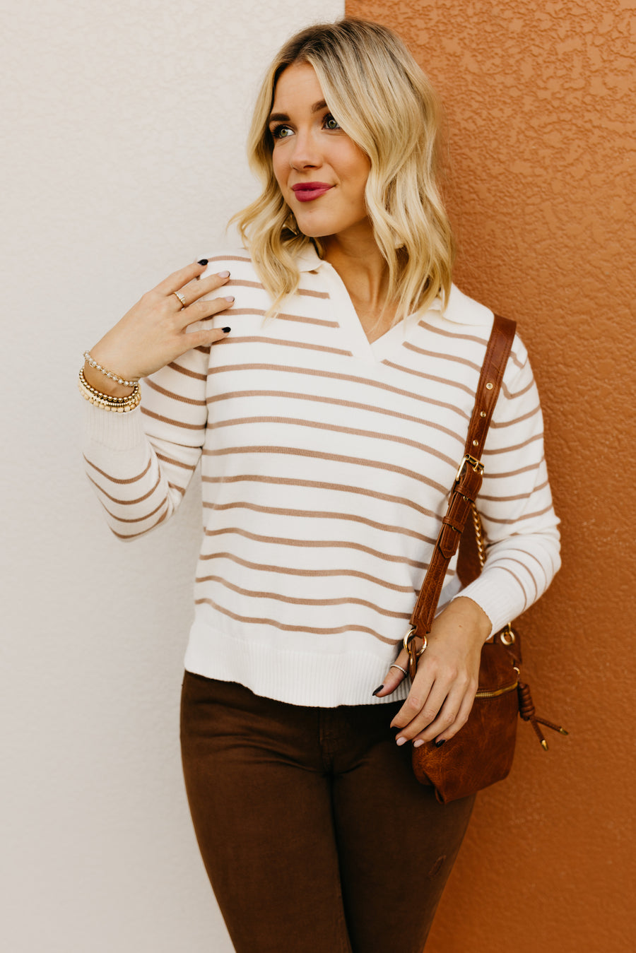 The Cassius Striped Collared Sweater  - FINAL SALE