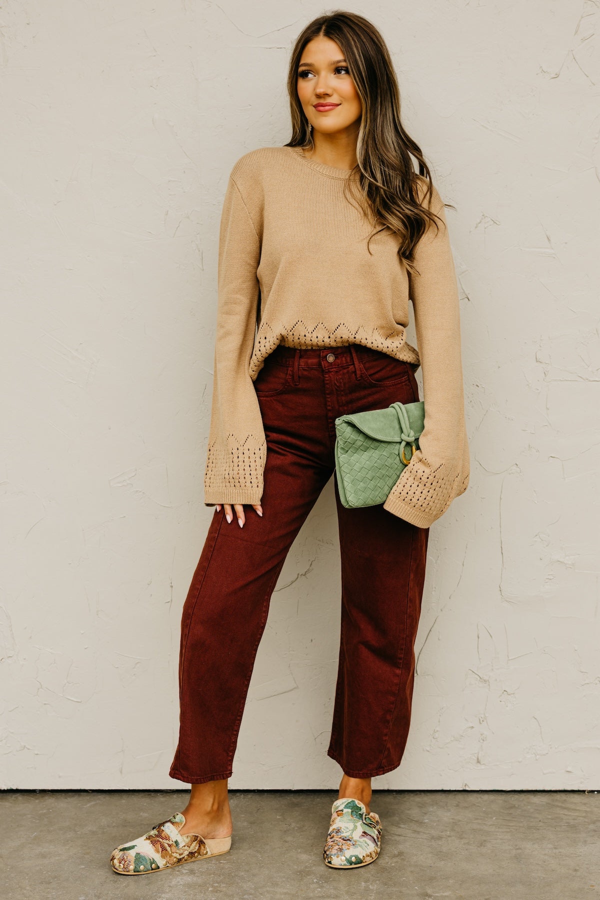 The Izzy Eyelet Trim Sweater