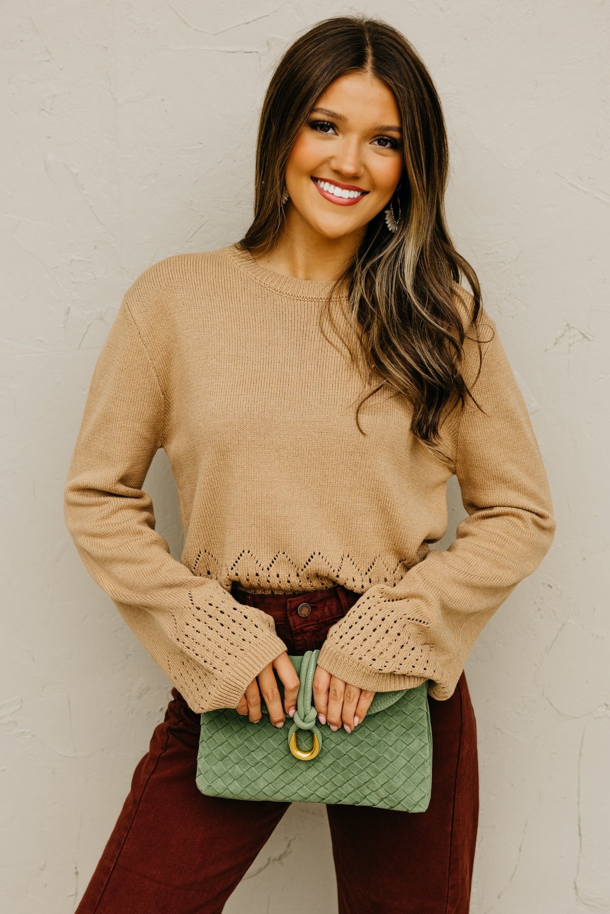The Izzy Eyelet Trim Sweater