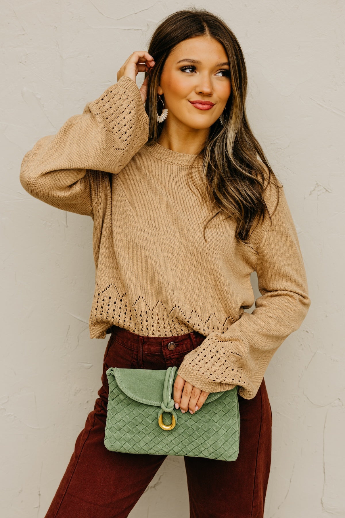 The Izzy Eyelet Trim Sweater