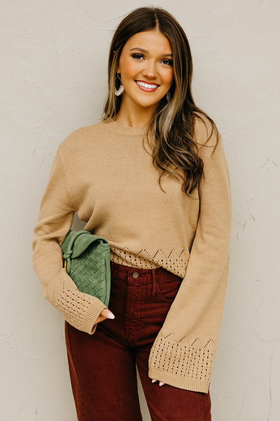 The Izzy Eyelet Trim Sweater