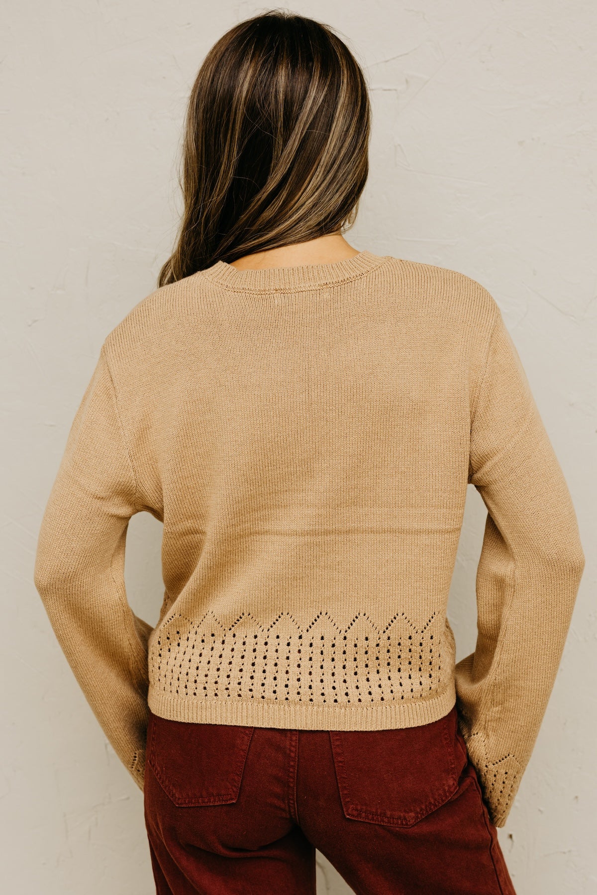 The Izzy Eyelet Trim Sweater