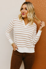 The Cassius Striped Collared Sweater