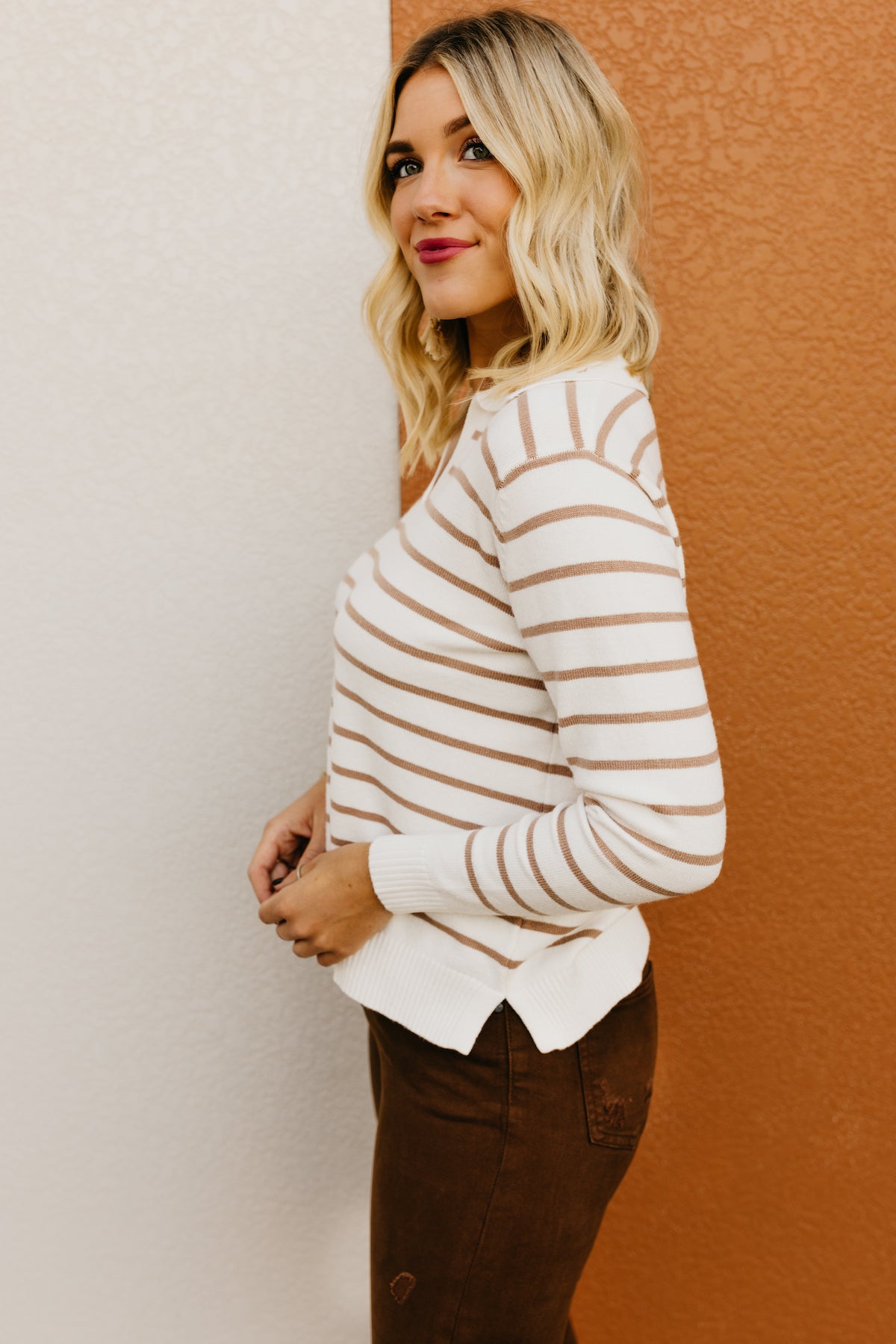 The Cassius Striped Collared Sweater  - FINAL SALE