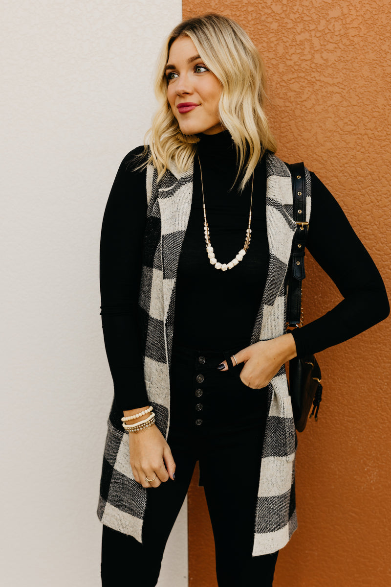The Christine Buffalo Plaid Cardigan Vest