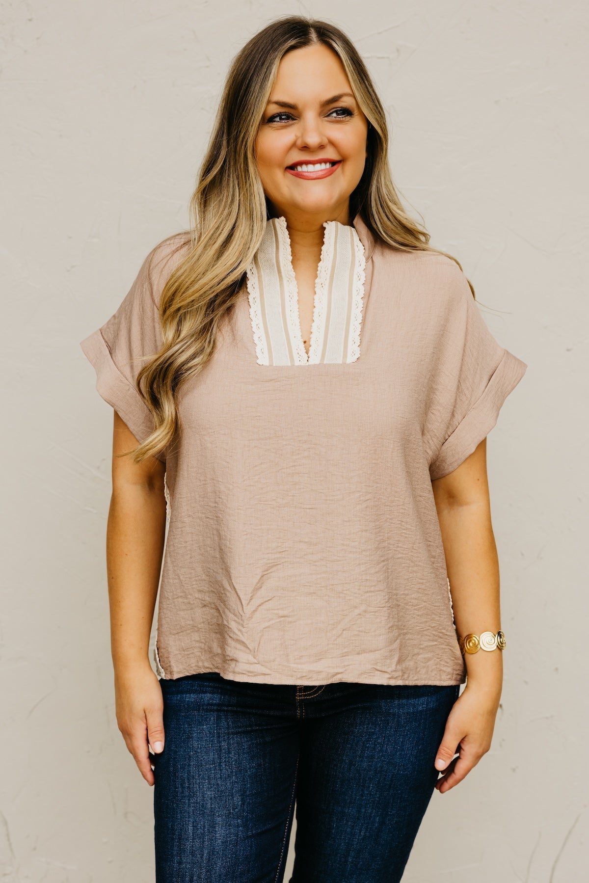 The Richie Contrast Popover Blouse