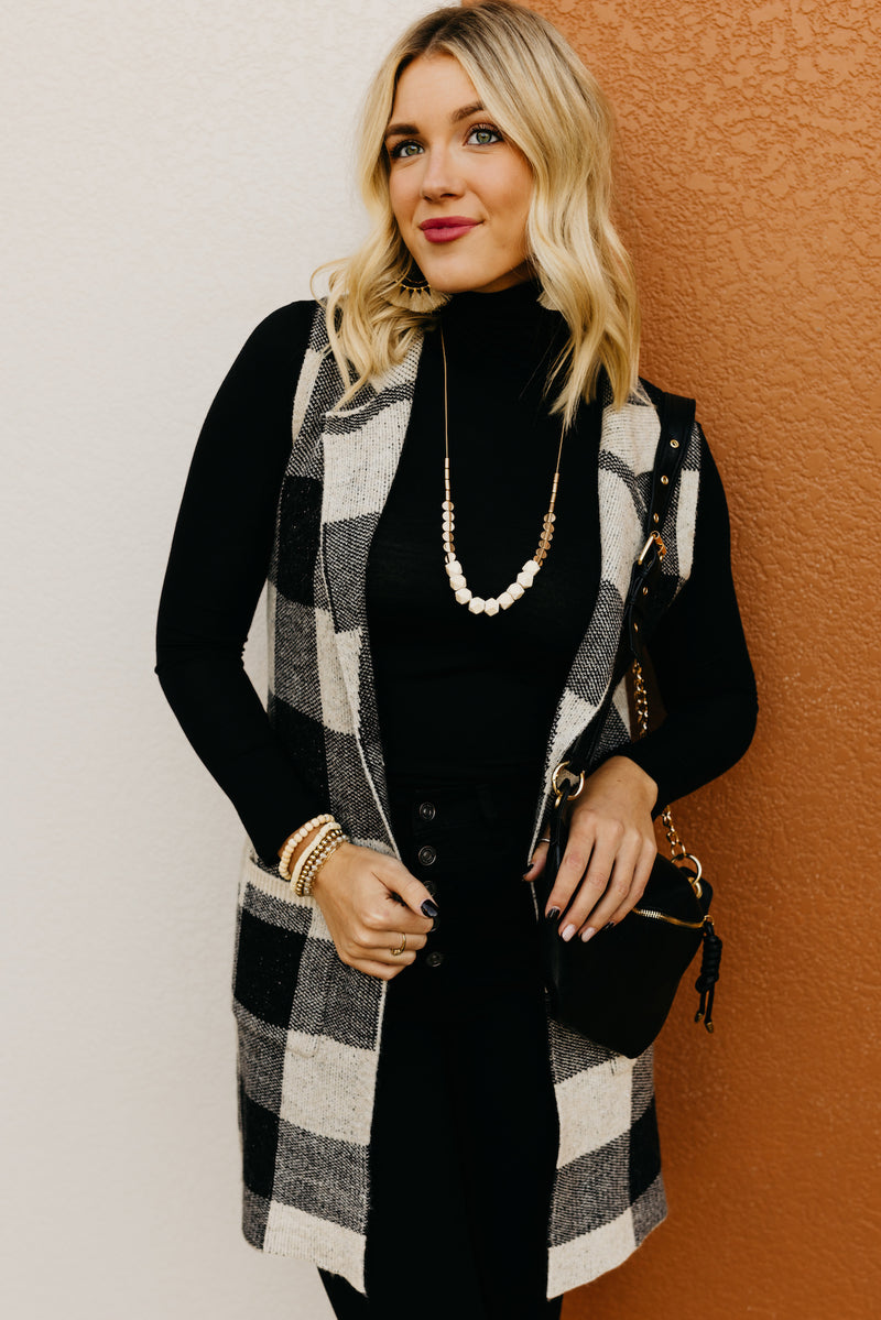 The Christine Buffalo Plaid Cardigan Vest