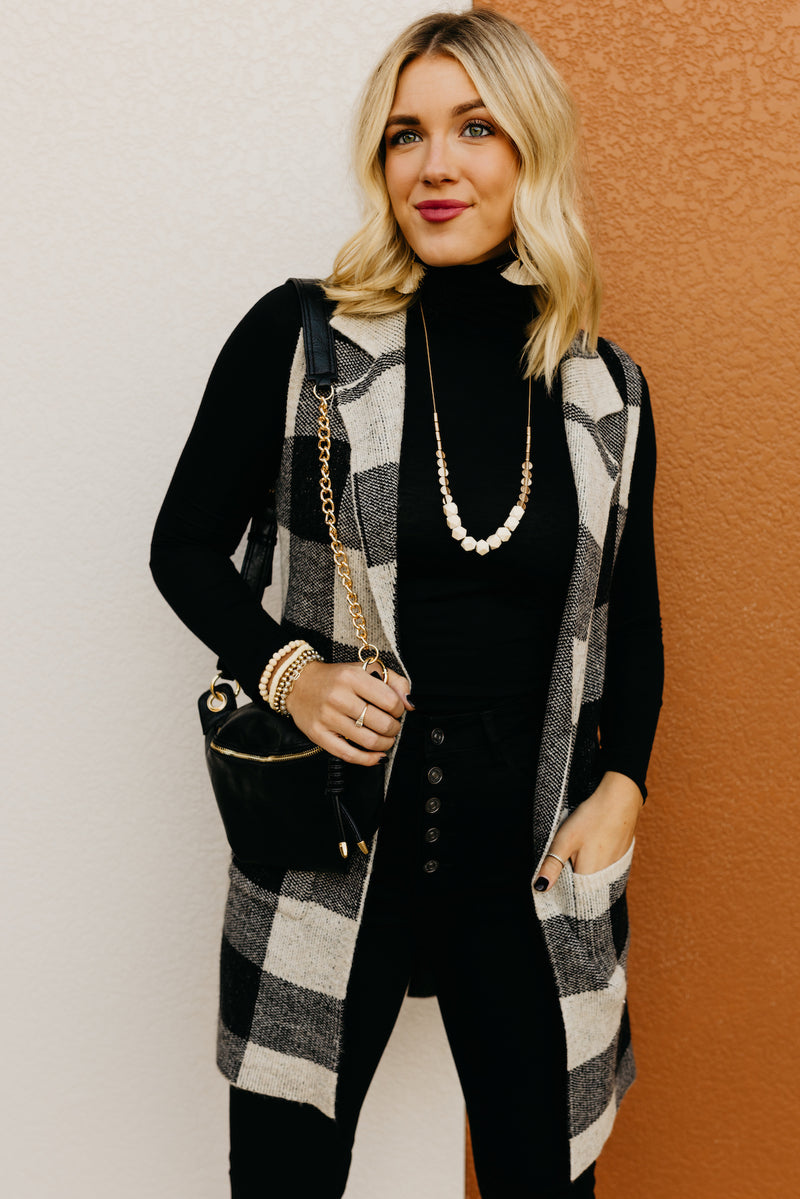 The Christine Buffalo Plaid Cardigan Vest