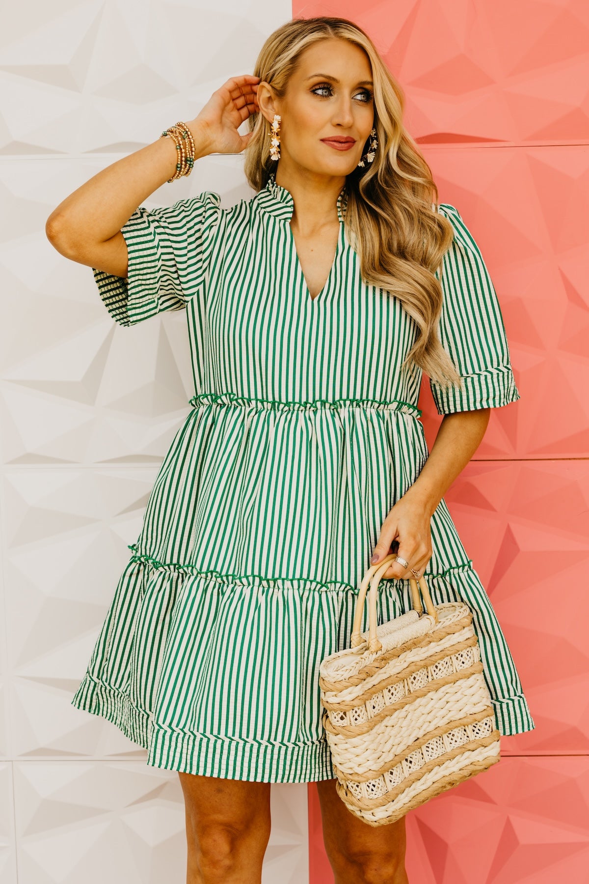 The Angelo Striped Tiered Mini Dress