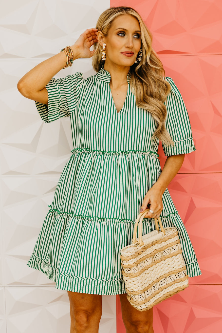 The Angelo Striped Tiered Mini Dress